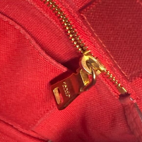 PRADA Logo Plate Canapa CANAPA MINI Hand Bag Tote Bag - Picture 11 of 15